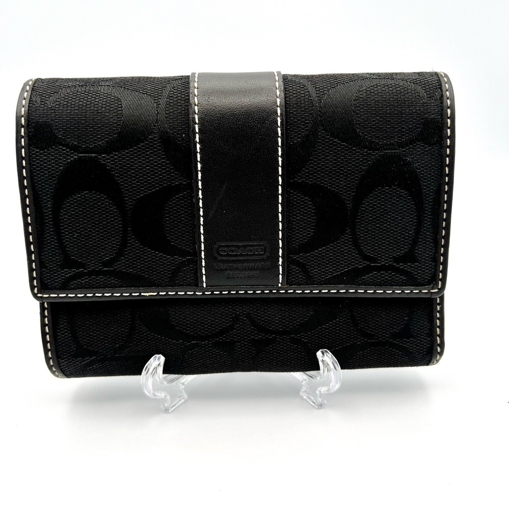 EUC Black Coach Signature Collection Wallet